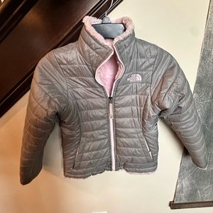 Girls Pink and Grey North Face Coat